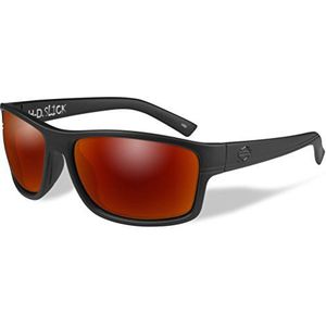 Harley-Davidson Men's Slick Sunglasses, Red Mirror Lens/Black Frames HASLK11