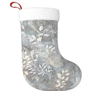 Kfjghhl Blue Grace Flora Grote Xmas Kous Sneeuwpop Gedrukt Patroon Sokken Kerst Opknoping Tassen Home Decoraties