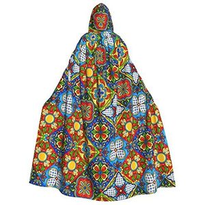 LHMDPBE Mannen Vrouwen Hooded Halloween Kerstfeest Cosplay Kostuums Gewaad Mantel Cape Unisex Mexicaanse Stijl Prints