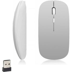 iSTYLE Draadloze Bluetooth Muis, 1600 DPI Optische Tracking, 3 knoppen, Bluetooth 5.2, Stille Muizen Compatibel voor PC, Laptop, Tablet (AA Batterij Vereist)（Zilver)
