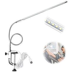 USB LED Clip Desk Lamp, 360° Free Rotating Gooseneck Clip Led Tattoo Light, Multi-functional USB Charging Eye-Caring Reading Lights with Clamp, for Reading Study Tattoo Beauty Manicure