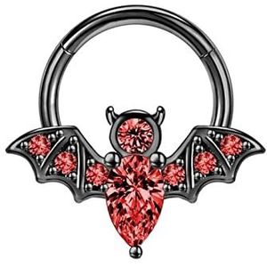 Neuspiercing 16G Crystal Neus Ring for Vrouwen Bat Bee Snake Septum Piercing Roestvrijstalen Meisjes Helix Piercing Jewerly Helixpiercing (Size : Style6)