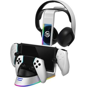 BeisDirect Laadstation voor PlayStation Portal/PS5-controller, dockstation laadstation voor PS Portal spelconsole, oplader, opbergstandaard voor hoofdtelefoon