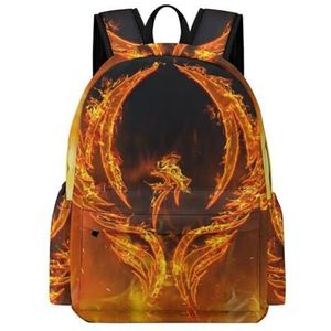 Fire Phoenix Mini-rugzak, schattige schoudertas, kleine laptoptas, reisdagrugzak voor dames en heren