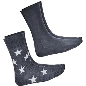 VITSOCKS 80% Merino Wol Sokken Heren Warm Dun Zacht Ademend (2 PAAR) Wollen Wintersokken, grijs-wit, 39-41
