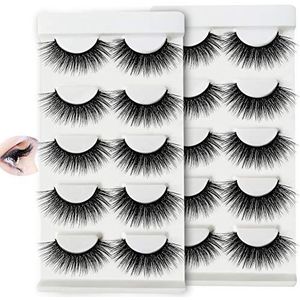 ,10 paar 3D zwart lang individueel realistisch dik handgemaakt dramatisch, perfect voor professioneel, dans, feest, afspelen