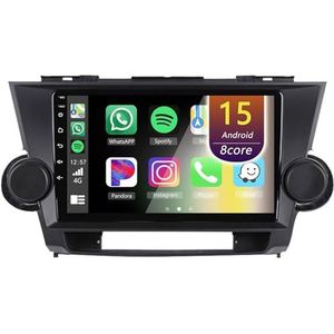 Android Radio voor Toyota Highlander 2007-2013, 9 inch Touchscreen Autoradio met Wireless CarPlay Android Auto Bluetooth WIFI(4Core(1+32GB))