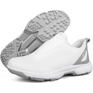 SDEQA Waterdichte golfschoenen voor dames, spikeloze golfsport- en trainingsschoenen, lichtgewicht, antislip, grote maten,Wit,36 EU