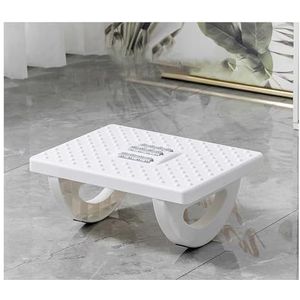HOFUNTRE Eentraps Opstapje ，Antislip Voetenbankje， Multifunctioneel Voetsteunkruk，Sterk Draagvermogen, Rolmassage, Antislip Voetpad, Geschikt for Meerdere Scenario's(White)