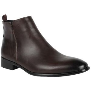 Chelsea Boots Casual Slip On Ankle Waterproof Mens Boots Men's Suede Chelsea Boots (Color : Dark Brown-B, Size : EU 41)