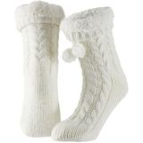 Apollo - Huissokken - Wit - Fake Bontkraag - 1 Paar