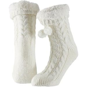 Apollo - Huissokken - Wit - Fake Bontkraag - 1 Paar