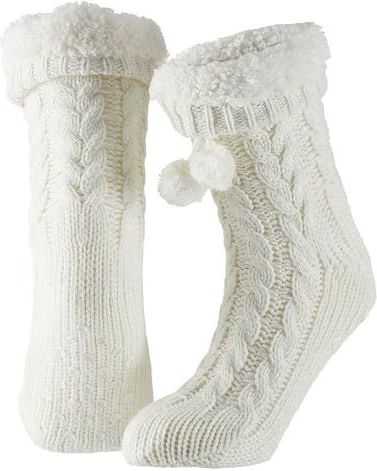 Apollo - Huissokken - Wit - Fake Bontkraag - 1 Paar
