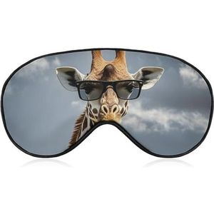 Giraffe met zonnebril, oogmasker voor dames en heren, ademend en verstelbaar, ultrazacht slaapmasker, lichtgewicht reisblinddoek voor vliegtuig, dutje, nachtslaap