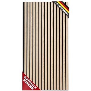 etm Akoestische panelen, 118 x 60 cm, wandpanelen met echt houtfineer, wandbekleding, akoestisch paneel, wandpanelen van vilt, akoestisch vilt (White Oak)