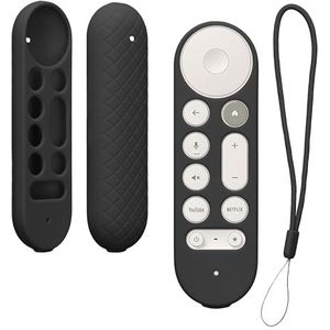 kwmobile Hoesje compatibel met Google TV Streamer 4K Case - Zachte Siliconen Cover voor Afstandsbediening - Zwart