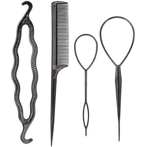 Draagbare Franse Braid Tool Loop Staart Kam Set Pin Tail Vlechten Kammen Haar Styling Tool