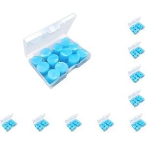 10 Set 12 Stuks/set Zwemmen Duiken Waterdichte Ruisonderdrukking Oordopje Assortiment Vliegtuig Bus Concert Vormbare Oor Stopper Blauw