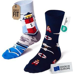 Many Mornings unisex Toffe Leuke Gekke Sokken - Nordic Lighthouse (35-38 EU)