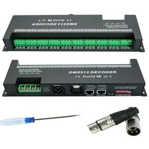 DMX512 RGB RGBW LED-controller 3/4/6/12/24CH 30CH 30 kanaals 2A 3A 5A dmx decoder dimmer driver voor 5050 RGB RGBWW LED-strip (kleur: 30CH ijzeren schaal)