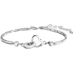 OLACD Bedelarmband voor meisjes: hartmode dames strass armband ketting