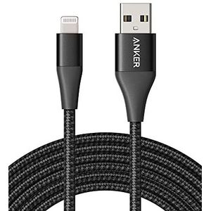 Anker Powerline+ II iPhone-kabel, 3 m, Lightning-kabel, nylon, MFi-gecertificeerd met de iPhone SE/XS/XS Max/XR/X, 8/8 Plus, 7/6s/6/iPad en meer (zwart)