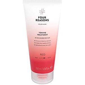 FOUR REASONS Verfmasker, rood, (19 kleuren) kleurbehandeling, kleurgevende conditioner, getoniseerd en verbeterd kleurbehandeld haar, semi-permanente haarkleur, 6,76 fl oz