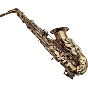 saxofoon kit Messing Goudlak Altsaxofoon Eb Platte Sax Muziekinstrumenten Met Hoogwaardige Doos (Color : Army green)