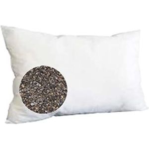 Boekweitkussen, wit, 70 x 80 cm, kussen met boekweitschaal met ritssluiting, ondersteuning van de halswervelkolom, orthopedisch natuurkussen, met binnen- en buitenkussen, verschillende maten