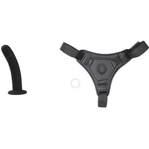 Beginner to Expert | Unisex Strap On Dildo Harness Kit Option | 5 to 7in Silicone Strap On for Pegging Play | Adjustable Harness | Anal Dildo Adult Sex Toy | Waterproof | Black (With Belt, L)