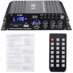 S188 2 * 400W + 200W Bluetooth HIFI Power Amplifiers Stereo Home Auto Audio 12V Digitale Geluidsversterker BAS Muziekspeler(Without Adapter)