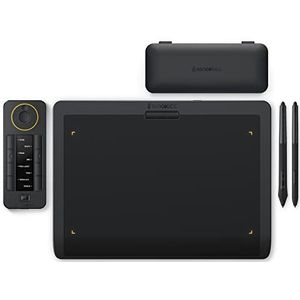 XENCELABS Grafische Tablet Draadloze Tekentablet met Sneltoetsen Afstandsbediening, Ultradunne Pentablet met 2 Batterijloze Pennen, 8192 Drukniveaus, 12"" Digital Art Pad voor Win/Mac/Linux, Zwart