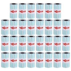 WMMNHY 30 Rolls Thermisch papier met zelfklevende afdrukbare sticker papierrol Direct 57 * 30 mm for PERIPAGE A6 Pocket Paperang P1 / P2
