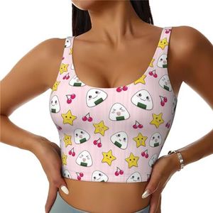 Mooie Rijstbal Print Comfortabele Vrouwen Sport Vest Yoga Workout Vest Voor Vrouwen Lichtgewicht Zomer, Zwart, S