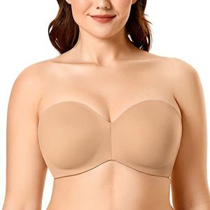 DELIMIRA Strapless-bh Voor Dames Zonder Beugel Minimizer Met Beugel Plus Ondersteuning Voor Maten natuurlijk 75C