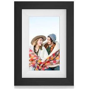 10inch Wifi 32G Cloud Digitaal Elektrisch Fotoalbum Met Zwart Houten Frame For Familieliefdes Multifunctioneel(Black)