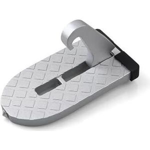 Auto U-vormig haakpedaal Universele Opvouwbare Auto-imperiaal Autodeur Stap Klinkhaak Extra Voetpedaal Aluminiumlegering(Silver)