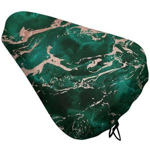 Groene Emerald Rose Goud Marmeren Texure Mode Fiets Seat Cover Fiets Kussen Zadelhoezen Accessoires Waterdicht met Trekkoord
