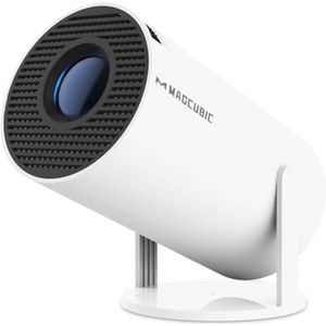 Draagbare Projector met Android 14, Miniprojector 4k 1080P Full HD-Ondersteuning 200ANSI 8000L, 5G WiFi-Videoprojector BT 5.4, Bioscoopprojector 180° Draaibaar voor tv-Stick