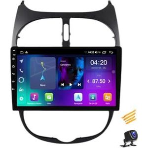 ZARAPLUS Android 13 2 DIN Bluetooth Autoradio 9 Inch Touchscreen Voor Peugeot 206 2004~2008 Met AHD Achteruitrijcamera/GPS-Navigatie/BT/Stuurwielbediening/Koelventilator/Multimediaspeler,NF2