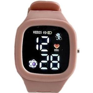 YAVQVIN Smartwatch voor kinderen, digitaal horloge voor | lichtgevende vierkante polshorloges met kleurrijk led-display | waterdichte siliconen educatieve ouets voor