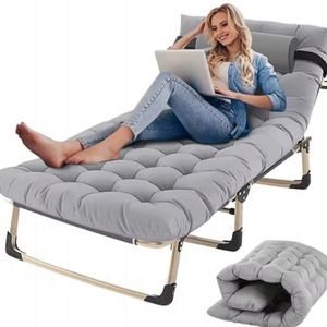 QLS Opklapbed, vouwmatras, inklapbaar, met matras en kussen, 193 cm