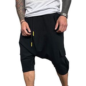 Hiphopbroek voor heren Trend Losse Street Sports Casual broek met meerdere zakken Harem-bijgesneden broek 3/4 joggingbroek