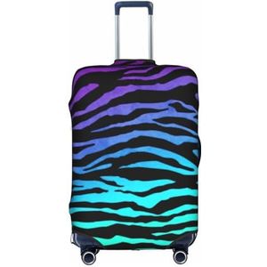 YMZTDDE Paars Blauw Groen Camouflage Zebra Strepen Print Mode Ontwerp Reizen Bagage Beschermende Covers Wasbare Polyester Koffer Cover, Wit, L