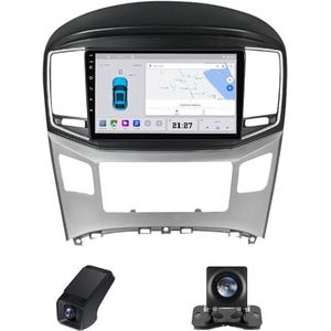 Carplay autoradio 2 Din geldt voor Hyundai H1 II 2 TQ 2015-2021 met Android Auto Bluetooth 9inch touchscreen autoradio met FM-radio/RDS DSP GPS stuurwielbediening+achteruitrijcamera(C10 Pro)