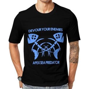 Crossfish Fish Bone T-shirt voor heren met korte mouwen en ronde hals, casual T-shirt, tops, 6XL