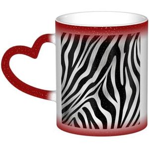 VducK Zebra Print Kleur Veranderende Mok 11oz Gepersonaliseerde Magic Mok Thee Cup Keramische Koffie Mok Warmte Geactiveerde Kleur Veranderende Mok