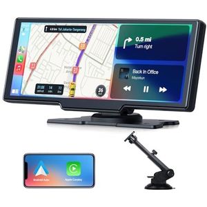 Volam Draadloos Apple Carplay Android-autodisplay met 9,26 inch scherm, Drive Play Auto-touchscreen Draagbare autoradio met Airplay, Siri/Google Auxiliary, Bluetooth 5.0, GPS-navigatieapparaat, FM/AUX