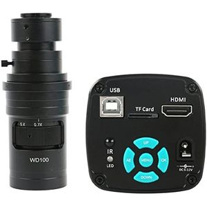 Smicroscoop Accessoires Voor Volwassenen Industriële Video Microscoop Camera 180X 300X 200X 500X 100X C Mount Lens 56 LED Ring Light Microscoop (Kleur: Met 200x lens)