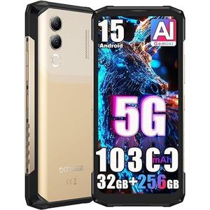 DOOGEE Blade 20 Turbo 5G - Mobiele Telefoon - 32 GB + 256 GB - 6,6 inch HD+ IPS - 50 MP + 16 MP - Android 15 - 10300 mAh - Waterdicht IP68 - NFC